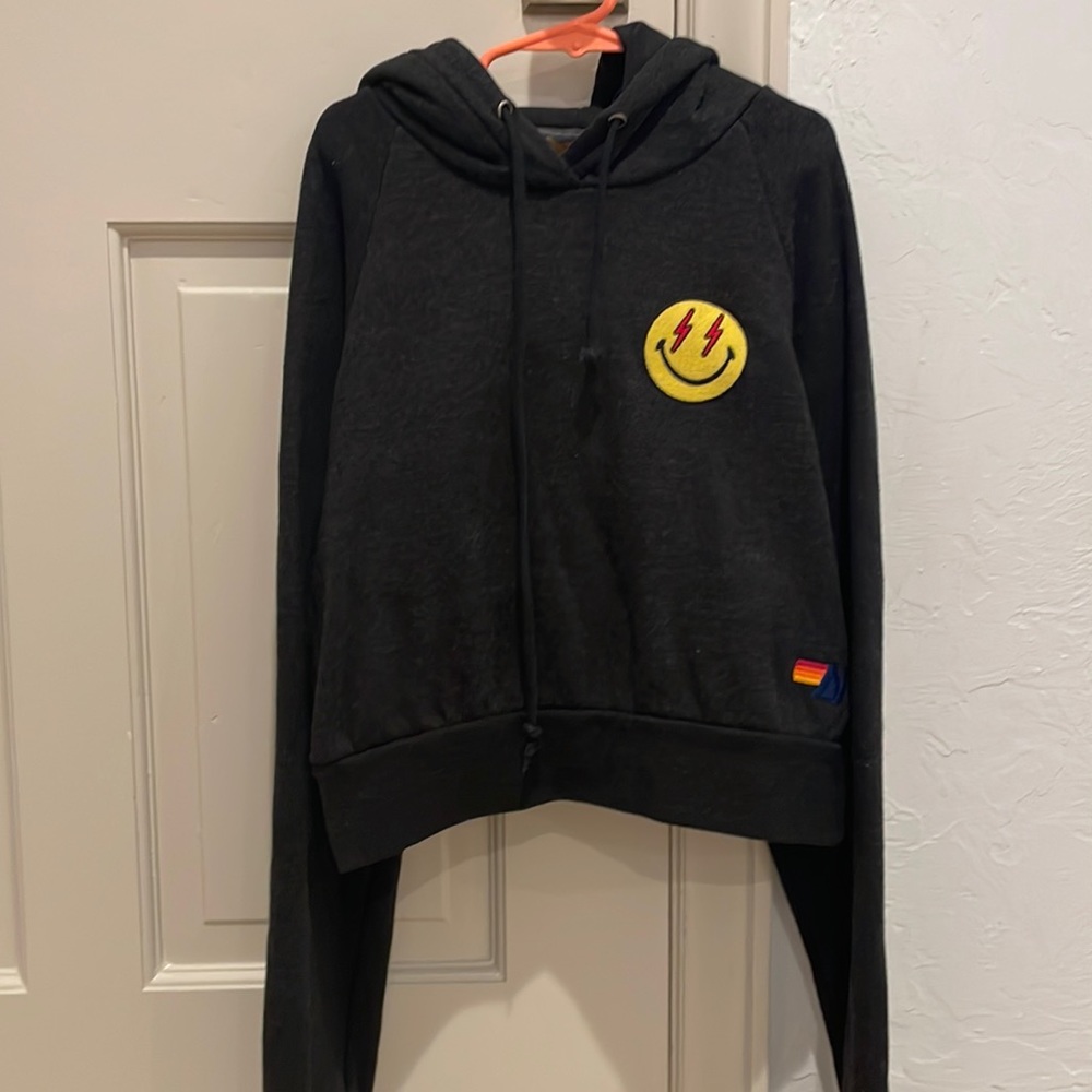 AVIATOR NATION black cropped hoodie women’s small XS/SM